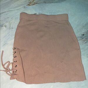 About Us Revolve Lace up Brown Skirt